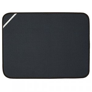 Envision Home 18-inch by 24-Inch Microfiber Dish Drying Mat X-Large Black