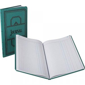 Boorum & Pease 66 Series Account Book, Journal Ruled, Green, 150 Pages, 12-1/8