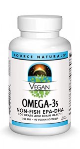 SOURCE NATURALS Vegan Omega-3s Epa-Dha 300 Mg Vegetable Soft Gel, 90 Count