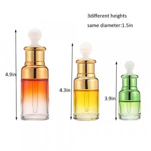 Glass Refillable Empty Bottles with Dropper for Essential Oils Colognes Perfumes DIY Supplies Tools Different Colors 6 Pack