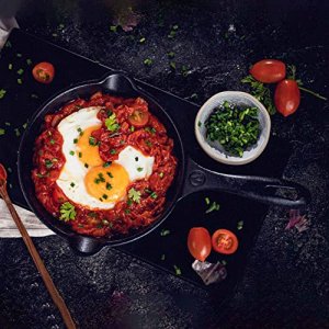 Victoria 6.5 Inch Mini Cast Iron Skillet. Small Frying Pan,Seasoned with 100% Kosher Certified Non-GMO Flaxseed Oil