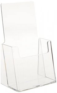 Azar 252012 Clear Acrylic Trifold Literature Brochure Holder For Counter|Perfect For Pamphlets|Brochures|Menus|Promotions|Literature (Pack of 10)
