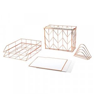 U Brands Desktop Filing Set, Rose Gold, 10 Piece