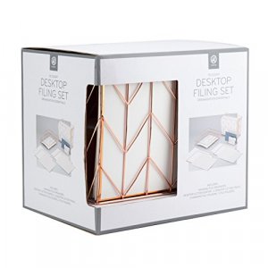 U Brands Desktop Filing Set, Rose Gold, 10 Piece