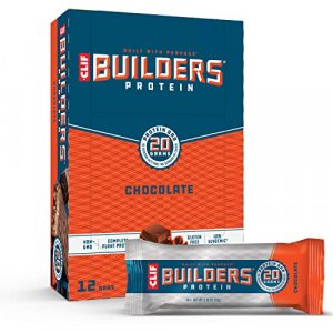 CLIF BUILDERS - Protein Bars - Chocolate - 20g Protein (2.4 Ounce, 12 Count) (Now Gluten Free)