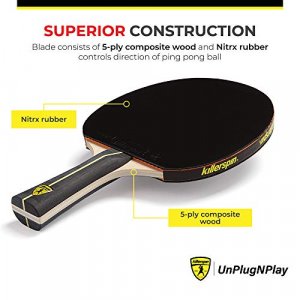Killerspin Jet Black Combo Ping Pong Paddle with Sleeve Case