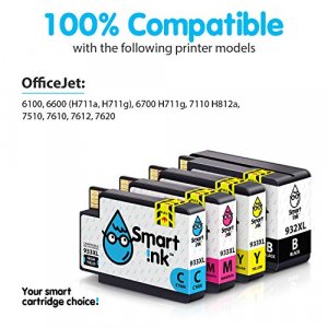 Smart Ink Compatible Ink Cartridge Replacement HP 932XL 933XL 932 XL Combo (XL Black,Cyan,Magenta Yellow)HP Officejet 7510 7610 7612 7620 Printers