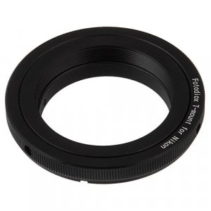 Fotodiox Lens Mount Adapter Compatible with T-Mount (T/T-2) Thread Lenses to Nikon F-Mount Cameras