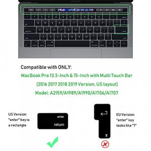 ProElife Ultra Thin Keyboard Cover Skin for MacBook Pro 13-inch 15-inch-(Model A2159,A1989,A1990,A1706,A1707)(2019 2018 2017 2016)(Ombre Pink)