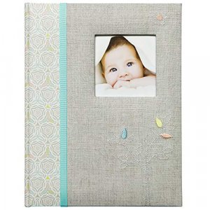 C.R. Gibson Grey 'Linen Tree' Bound First Five Years Memory Baby Book, 64pgs, 9'' W x 11'' H