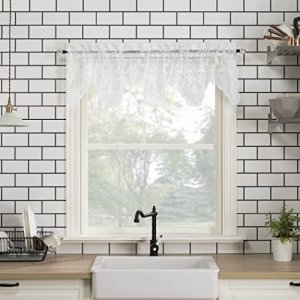 No. 918 48922 Alison Sheer Lace Kitchen Curtain Valance, 58