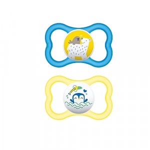 MAM Air Pacifiers (2 pack), MAM Sensitive Skin Pacifier 6+ Months, Best Pacifier for Breastfed Babies, Baby Boy Pacifiers