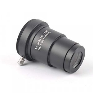 Gosky 1.25 Inch 2X Fully Blackened Metal Barlow Lens and Camera T Adapter for Telescopes Eyepiece - Accept 1.25inch Filters-Also Can Be Used for Astr