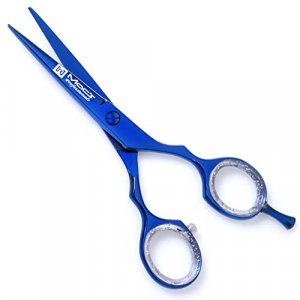 Macs Professional Razor Edge Barber Hair Cutting Scissors - Japanese Stainless Steel Salon Scissors - 5.5 Overall Length - Fine Adjustment - Blue Tit