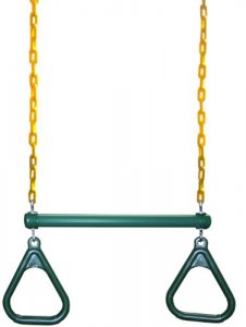 Eastern Jungle Gym Trapeze Bar and Gym Rings | Large Trapeze Bar- 20 with Coated 43 Chains | Playground Trapeze Bar and Rings