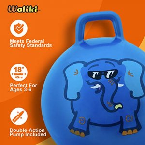 WALIKI Hopper Ball for Kids| Hippity Hop | Jumping Hopping Therapy Ball | Field Day | Blue (Ages: 3-6 (18