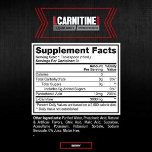 ProSupps L-Carnitine 3000 Stimulant Free Liquid Shots for Men and Women - Metabolic Energizer and Fat Burner Workout Drink for Performance and Muscle