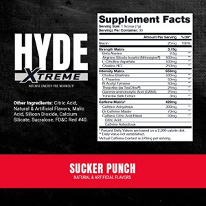 ProSupps Mr. Hyde Xtreme (Former NitroX) Pre-Workout Powder Energy Drink-Beta Alanine, Creatine & Nitrosigine, (30 Servings, Sucker Punch)