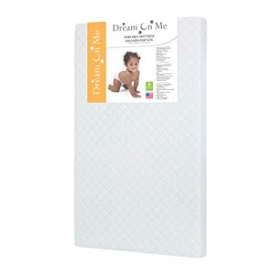 Dream On Me, Holly 3 Fiber Portable Crib Mattress I Waterproof I Greenguard Gold Certified, White