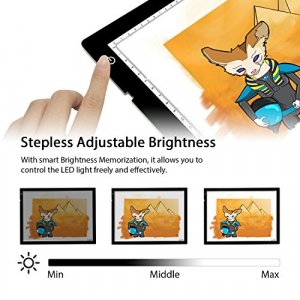 HUION A4 LED Light Pad Tracing Light Box Adjustable Brightness AC Powered - 12.2x8.27 Inch