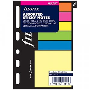 Filofax Pocket, Sticky Notes Assorted Colors, Color May Vary Multi-Fit (B210136)