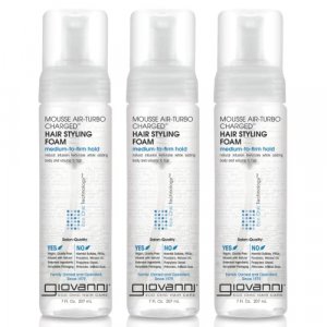 GIOVANNI Mousse Air-Turbo Charged Hair Styling Foam, 7 oz. , Lightweight for Natural Curls, Medium to Firm Hold, Wash & Go, No Parabens, Color Safe (