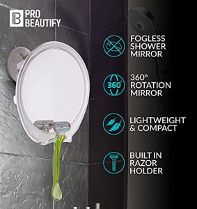  HoneyBull Shower Mirror Fogless for Shaving - with