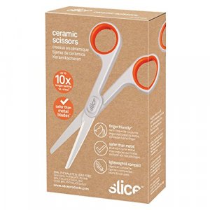 Slice 10544 Ceramic Scissors, Never Rusts, Finger Friendly, Food Grade, BPA & Lead Free, 1 Pack, Rounded Tip