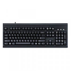 Perixx Periboard-106, Wired Performance Full Size Keyboard, Curve Ergonomic Keys, Black, US English Layout (11204)