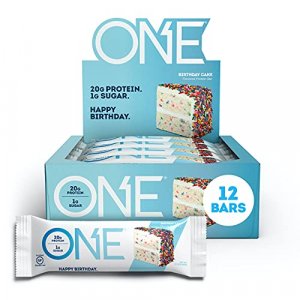 ONE Protein Bars, Birthday Cake, Protein Bars with 20g Protein and Only 1g Sugar, Guilt-Free Snacking for High Protein Diets, 2.12 oz (12 Pack)
