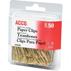 ACCO Brass Paper Fasteners, 3/4, Plated, 1 Box, 100 Fasteners/Box (71703)