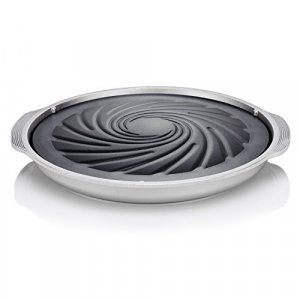 TECHEF - TRUE GRILL PAN - Stovetop Nonstick Indoor/Outdoor Smokeless BBQ Grill Set, including a Grill Plate and Alumium Drip Tray (Dome)