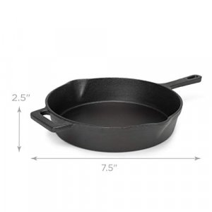  Homeries Pre-Seasoned Cast Iron Wok with 2 Handled and