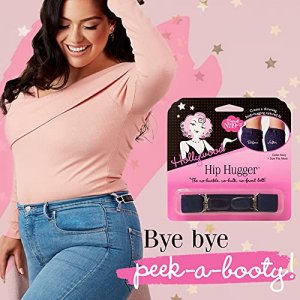 Hollywood Fashion Secrets Hip Hugger, One Size, Figure Slimming No Buckle No Bulk Elastic Band Belt Alternative, Navy