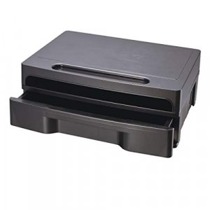 OIC Monitor Stand with Drawer, Black