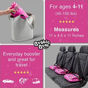BubbleBum Hybrid Inflatable Travel Booster Car Seat | Hybrid Design - Benefits of a Rigid Booster & The Convenience of Portability | Narrow, Backless