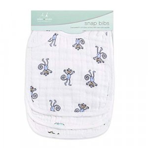 aden + anais Snap Baby Bib, 100% Cotton Muslin, 3 Layer Burp Cloth, Super Soft & Absorbent for Infants, Newborns and Toddlers, Adjustable with Snaps,