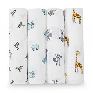 aden + anais Swaddle Blanket, Boutique Muslin Blankets for Girls & Boys, Baby Receiving Swaddles, Ideal Newborn & Infant Swaddling Set, Perfect Showe