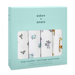 aden + anais Swaddle Blanket, Boutique Muslin Blankets for Girls & Boys, Baby Receiving Swaddles, Ideal Newborn & Infant Swaddling Set, Perfect Showe