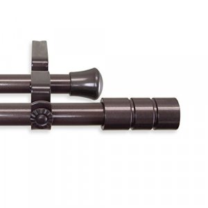 Theo Double Curtain Rod 48-84 inch - Cocoa