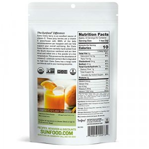 Sunfood Camu Camu Powder. Raw, Organic. 100% Pure Camu Camu Super Berry.Great for Drinks, Juices, Smoothies. Natural Source of Vitamin C. 3.5 oz Bag