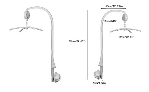 AFUNTA Baby Crib Mobile Music Box Holder Arm Bracket Nut Screw Box Mobile