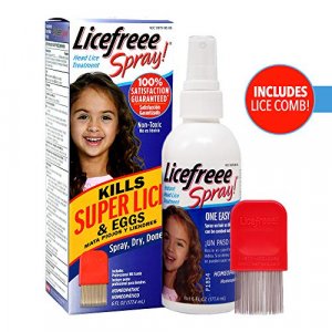 Tec Labs Licefreee Spray Head Lice Spray - Includes Professional Metal Nit and Lice Comb, 6 Fl Oz (Pack of 1)