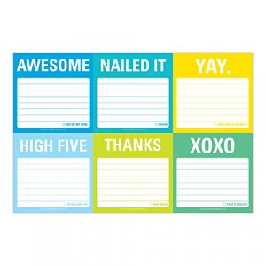 Knock Knock It's All Good Sticky Note Packet, 6 Sticky Note Pads Set, 2.75 x 2.75-Inches and 40-Sheets Each