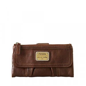 Fossil Women's Emory Leather Wallet Clutch Organizer, Espresso