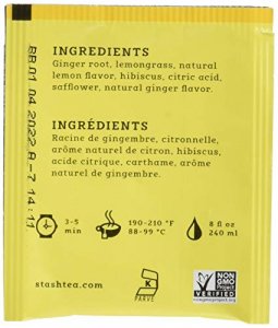 Stash Tea Lemon Ginger Herbal Tea Box of 100 Tea Bags