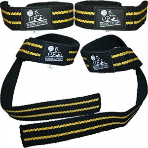 Lifting Straps (2 Pairs/4 Straps) for Weightlifting/Cross Training/Workout/Gym/Powerlifting/Bodybuilding Better Than Chalk & Leather (Black/Yellow)