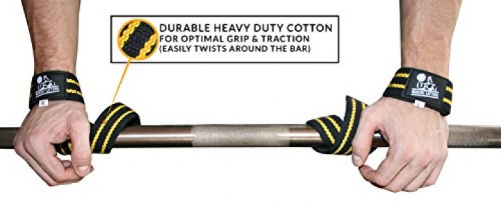 Lifting Straps (2 Pairs/4 Straps) for Weightlifting/Cross Training/Workout/Gym/Powerlifting/Bodybuilding Better Than Chalk & Leather (Black/Yellow)