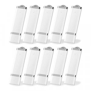 KEXIN 10 Pack 1GB Flash Drive USB 2.0 Flash Drive Pen Drive Memory Stick White