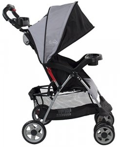 Kolcraft - Cloud Plus Lightweight Easy Fold Compact Travel Baby Stroller - Slate Grey